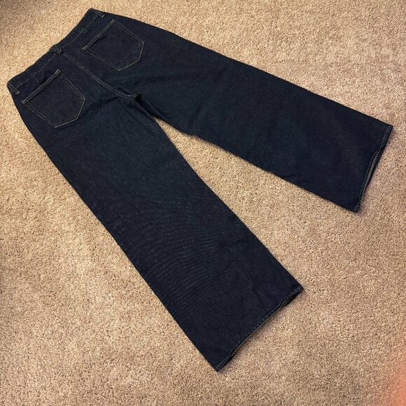 J. Crew Point Sur Jeans Womens 32 Blue Wide Leg Puddle 100% Cotton Made in USA - Picture 3 of 9